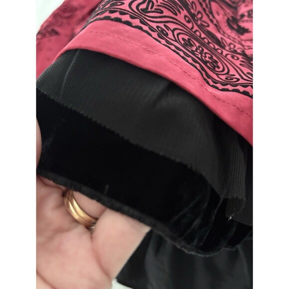 Apt. 9 Skirt Size 16 Red Black Floral Midi Pleated Velvet Whimsigoth Y2K - Picture 13 of 15